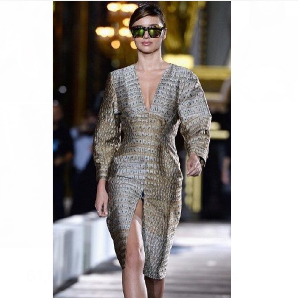 Stella McCartney jacquard croco print midi dress S